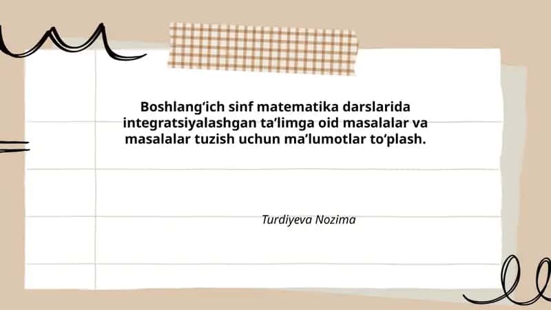 Boshlang'ich sinf matematika darslari