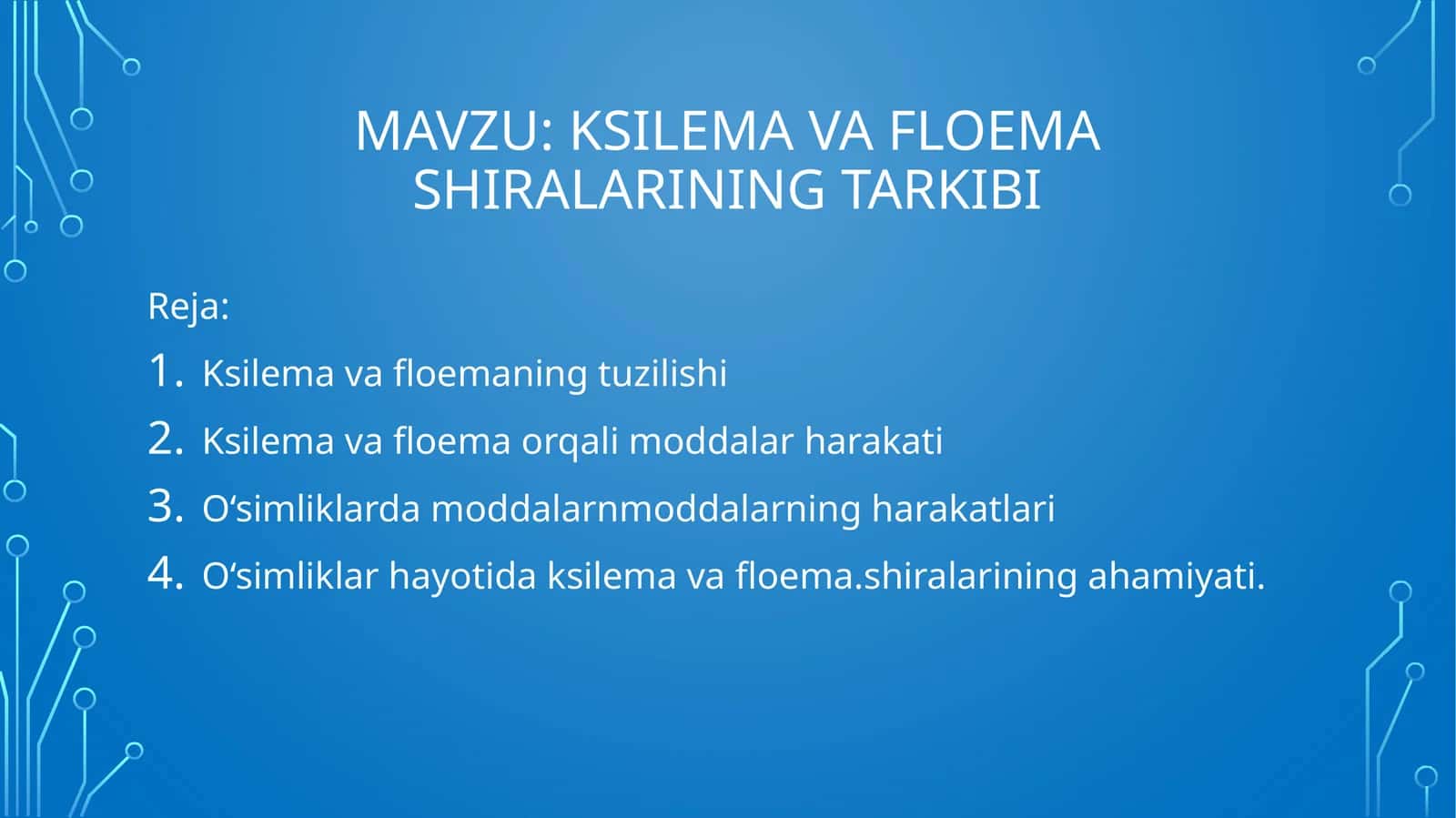 Ksilema va floemaning tuzilishi