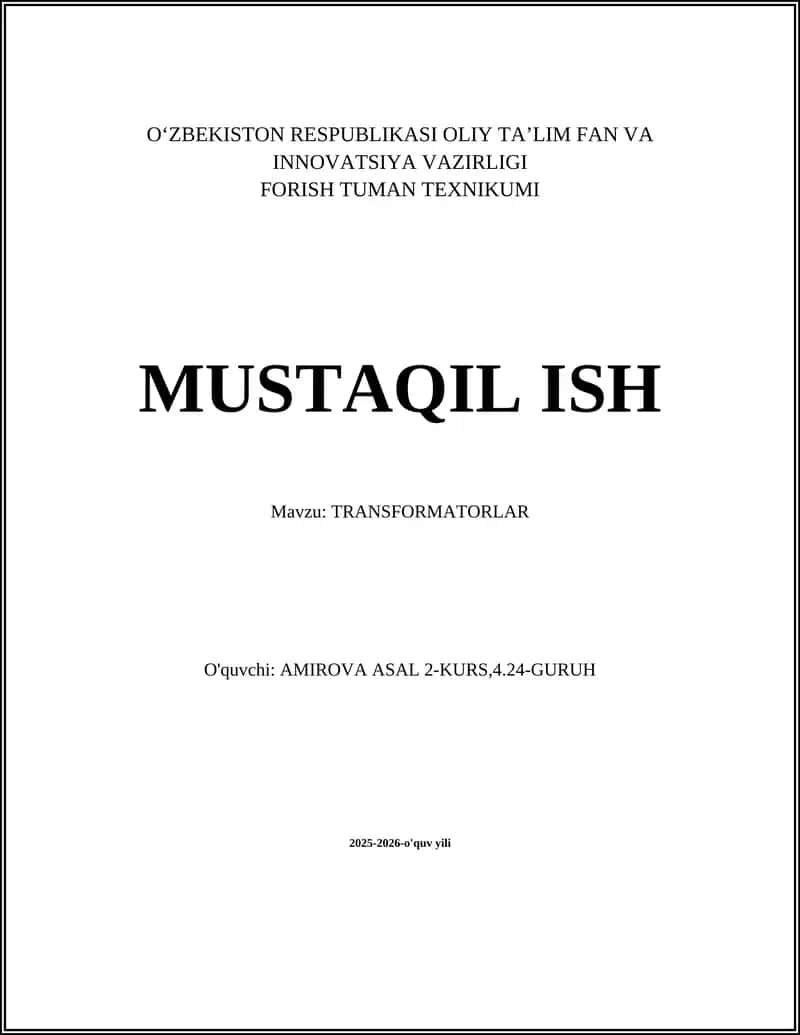 TRANSFORMATORLAR