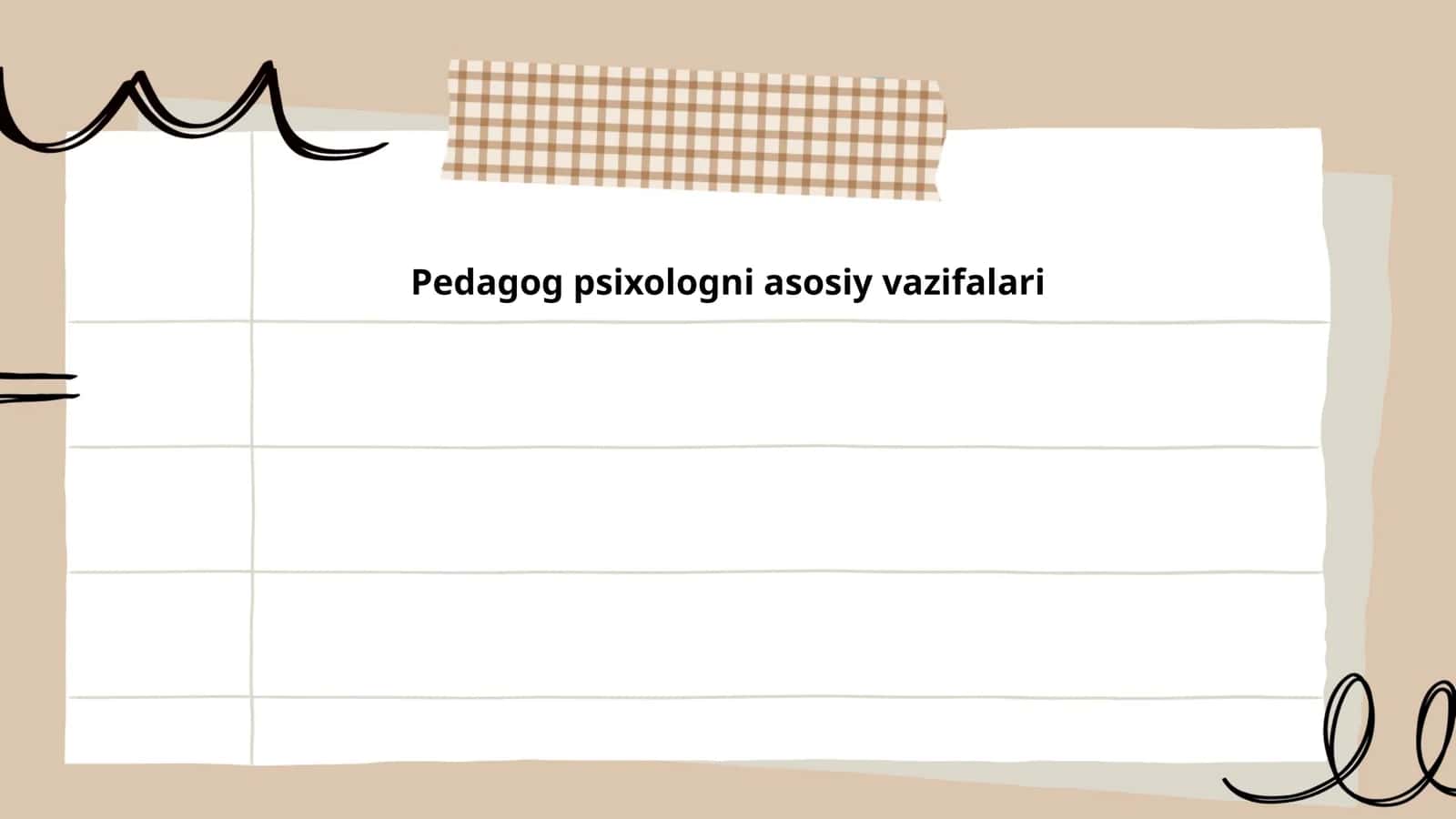 Pedagog psixologni asosiy vazifalari