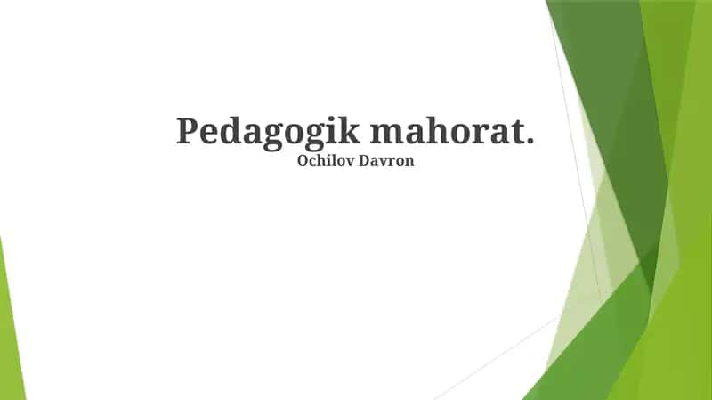 Pedagogik mahorat