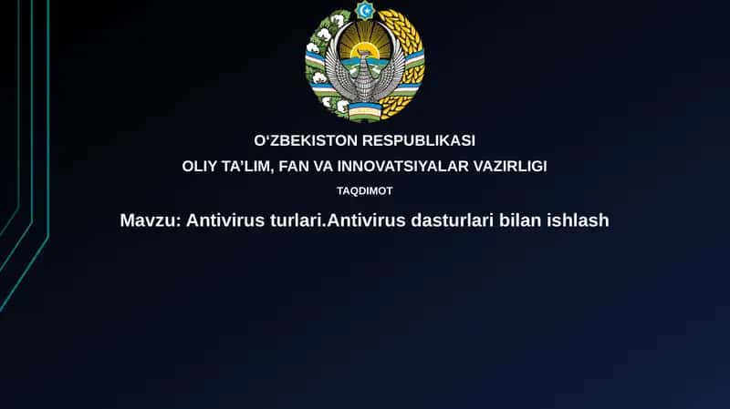 Antivirusturlari.Antivirusdasturlaribilanishlash