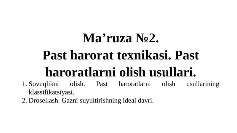 Ma’ruza№2