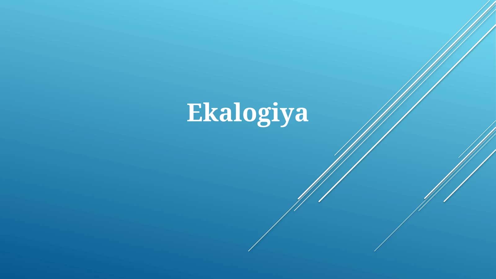 Ekologiya