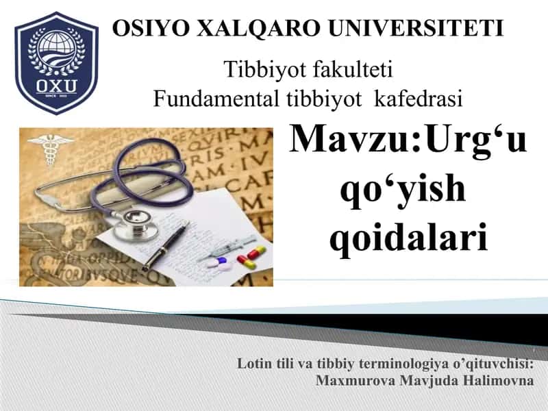 Lotin tilida tibbiy terminologiya o'qituvchisi