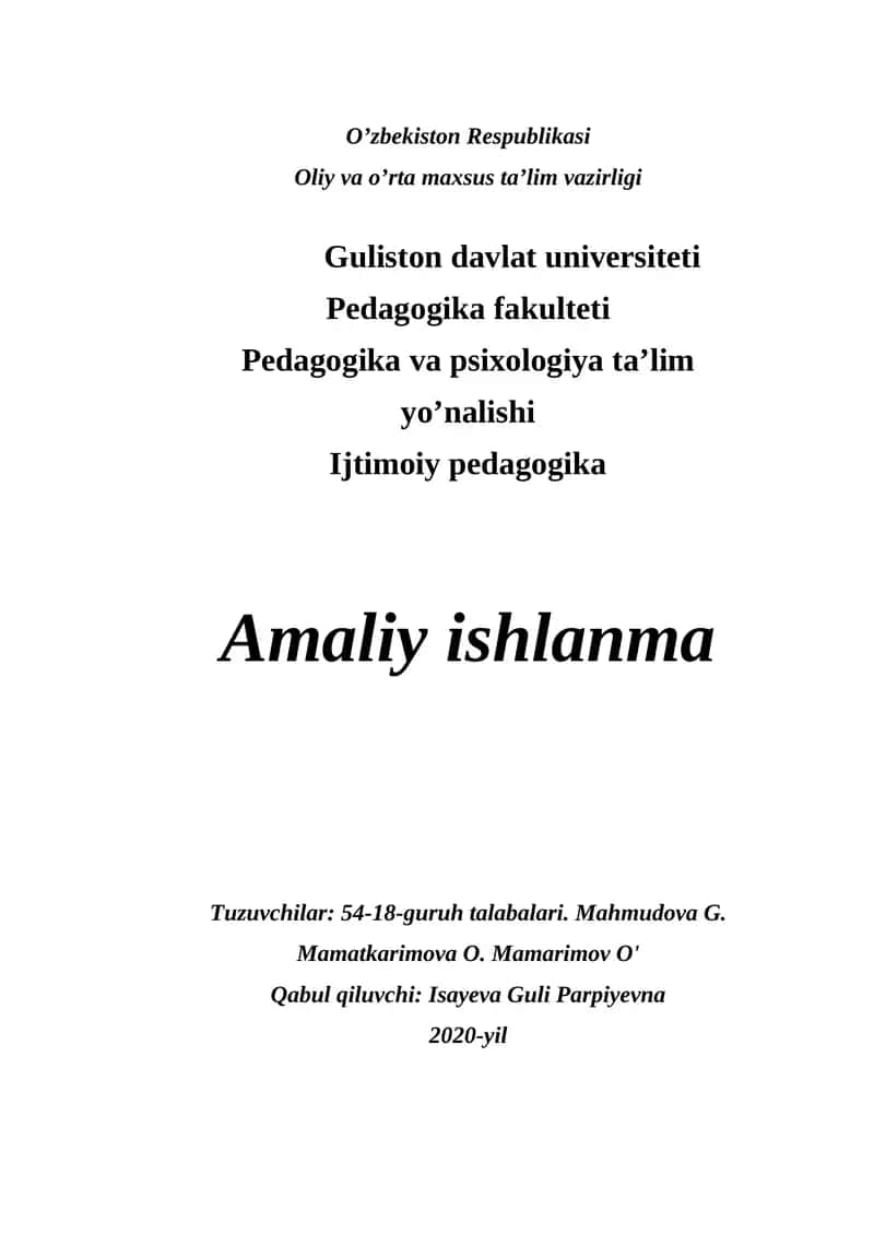 Ijtimoiy pedagogikaning texnalogiyani ishlab chiqish va realizatsiyalsh sxema algaritmini tuzish.