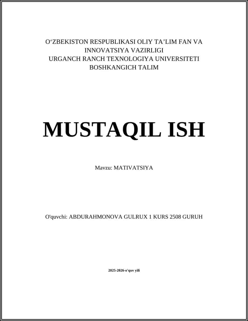 MATIVATSIYA