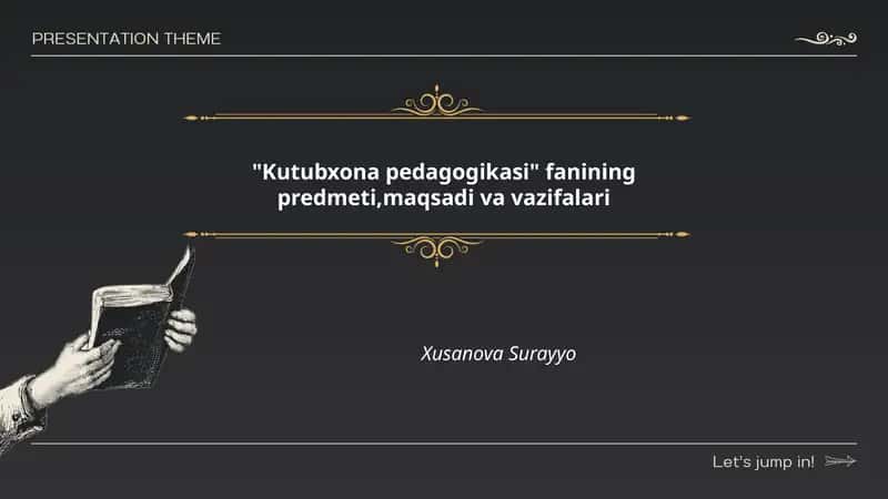 Kutubxona pedagogikasi fanining predmeti, maqsadi va vazifalari