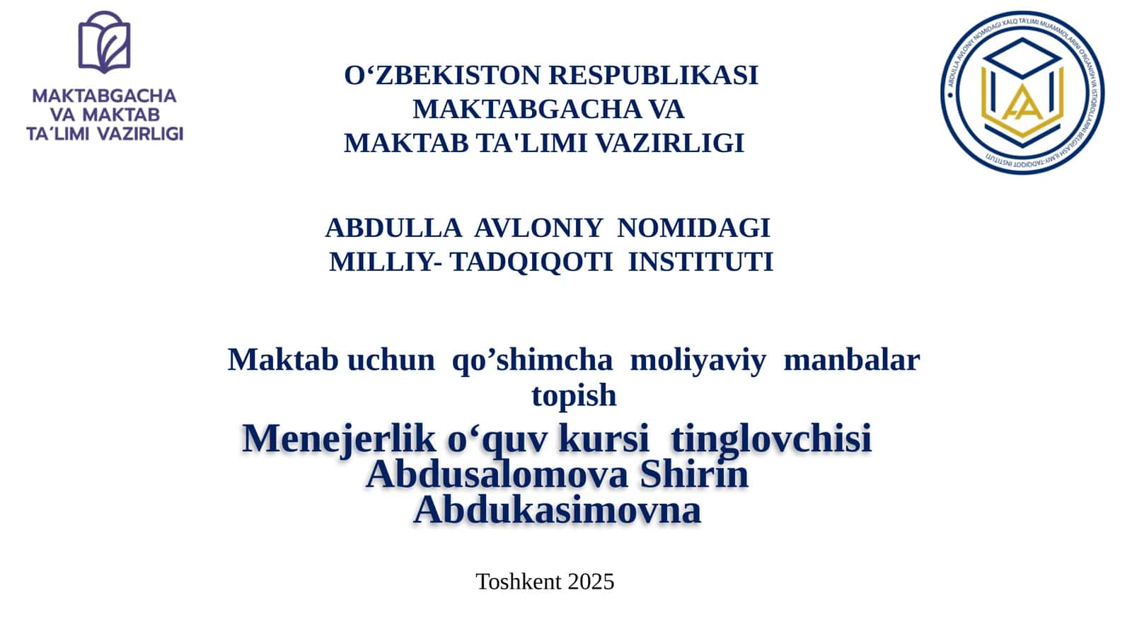 Maktab uchun qo’shimcha moliyaviy manbalar topish