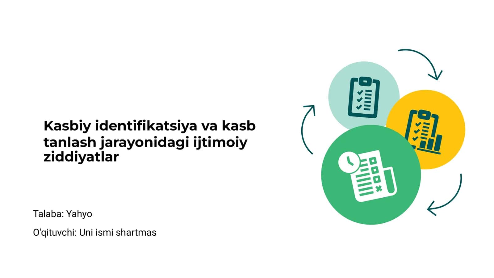 Kasbiy identifikatsiya va kasb tanlash jarayonidagi ijtimoiy ziddiyatlar