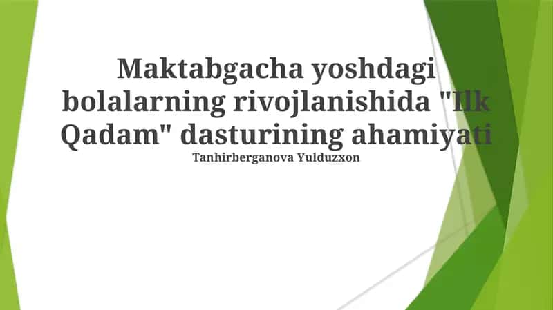 "Ilk Qadam" dasturi