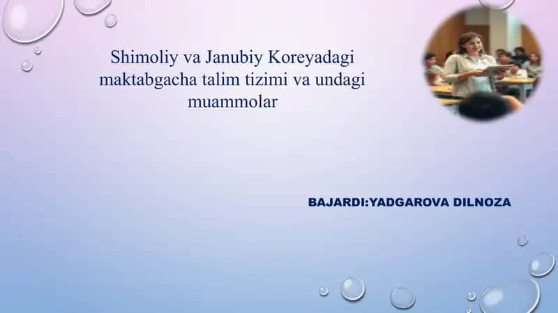 Shimoliy va Janubiy Koreyadagi maktabgacha talim tizimi va undagi muammolar