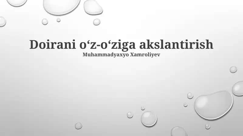 Doirani oʻz-oʻziga akslantirish