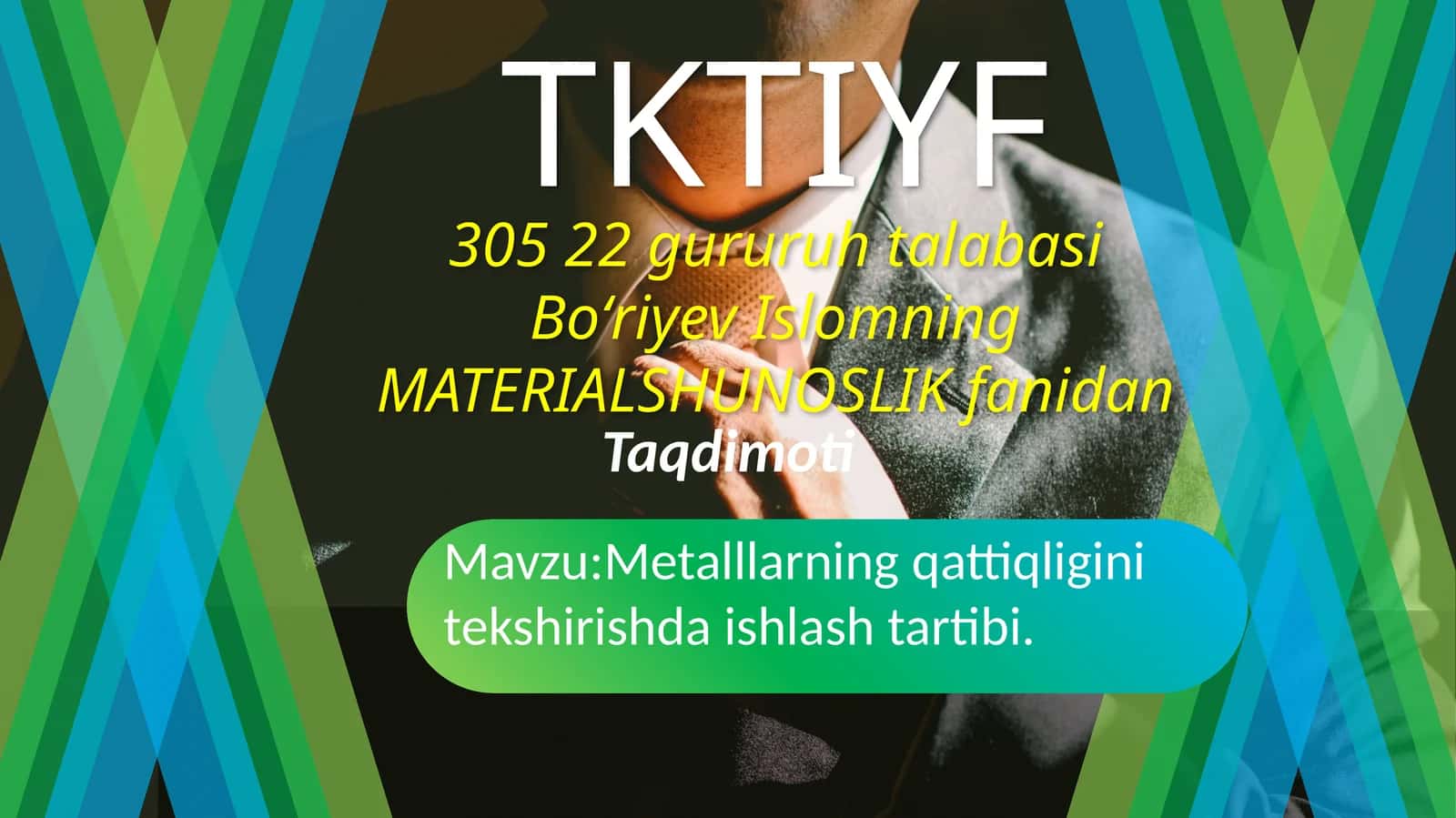 Metalllarning qattiqligini tekshirishda ishlash tartibi
