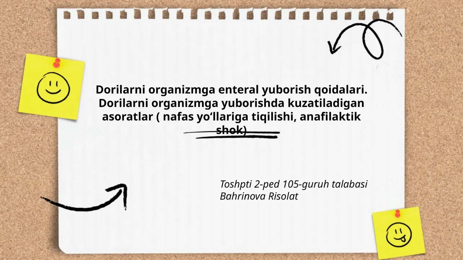 Dorilarni organizmga enteral yuborish qoidalari