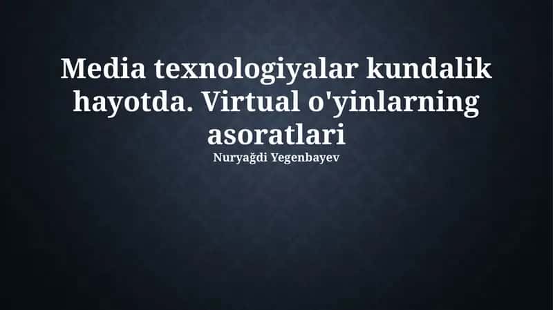 Virtual O'yinlarning Murakkab Tomonlari