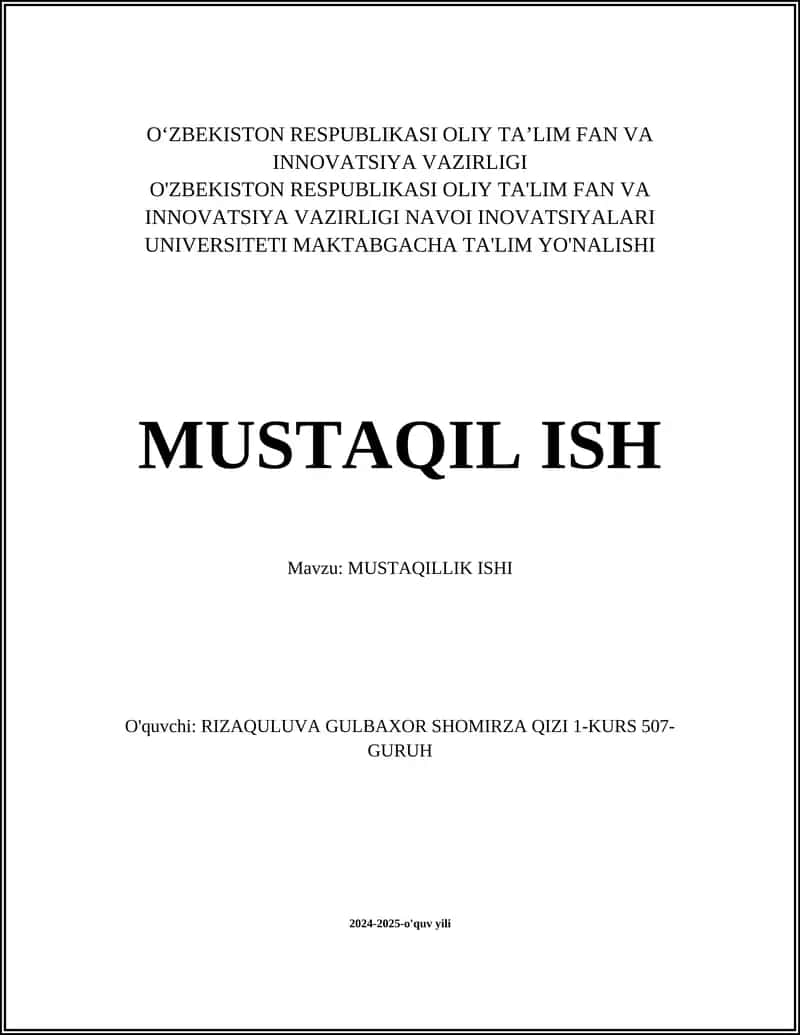 Mustaqillik Ishi