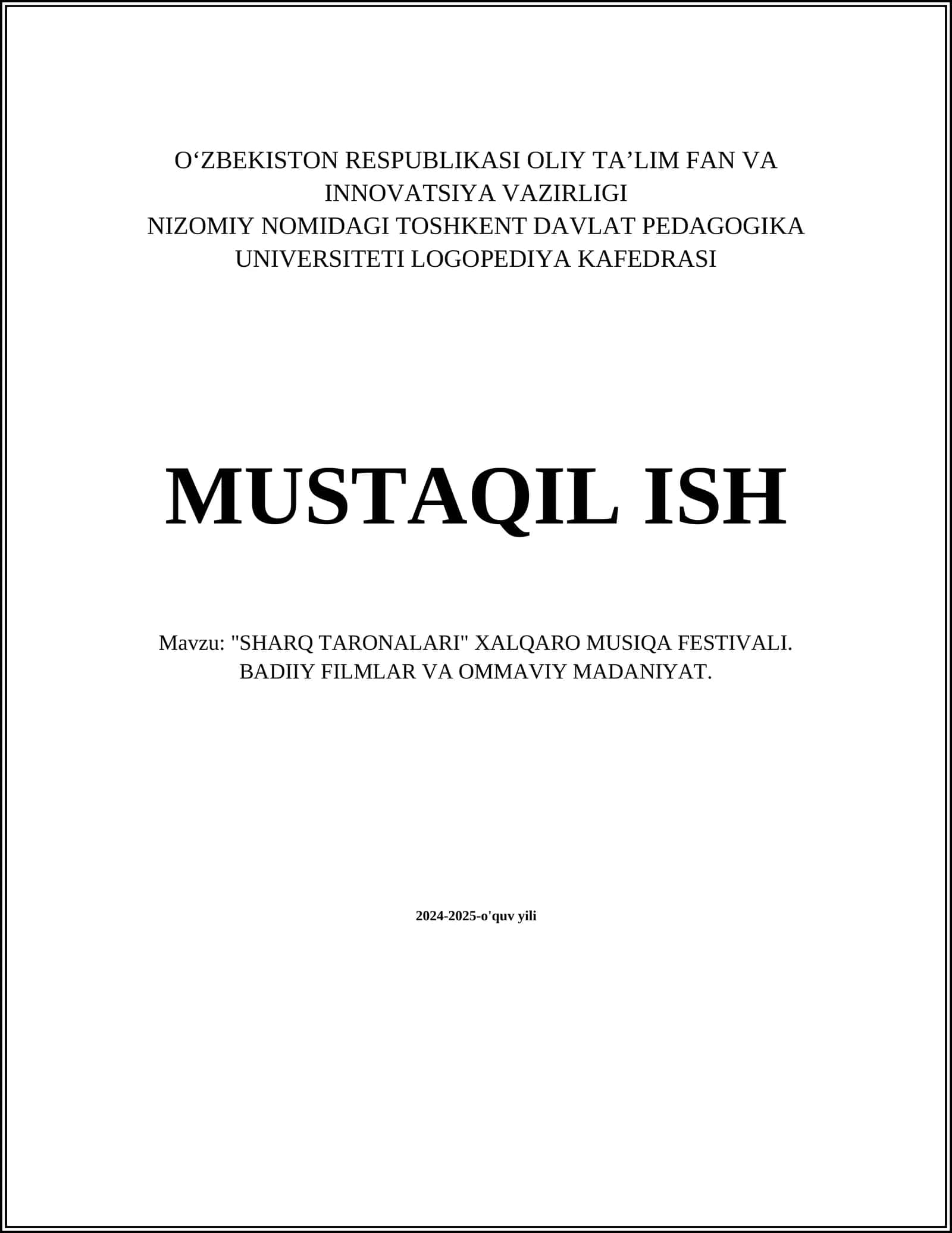 "SHARQ TARONALARI" XALQARO MUSIQA FESTIVALI