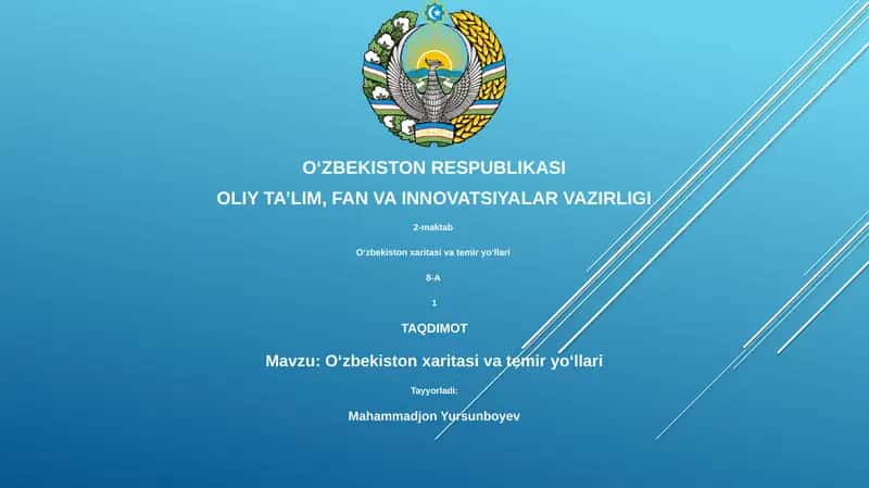 Oʻzbekiston xaritasi va temir yoʻllari
