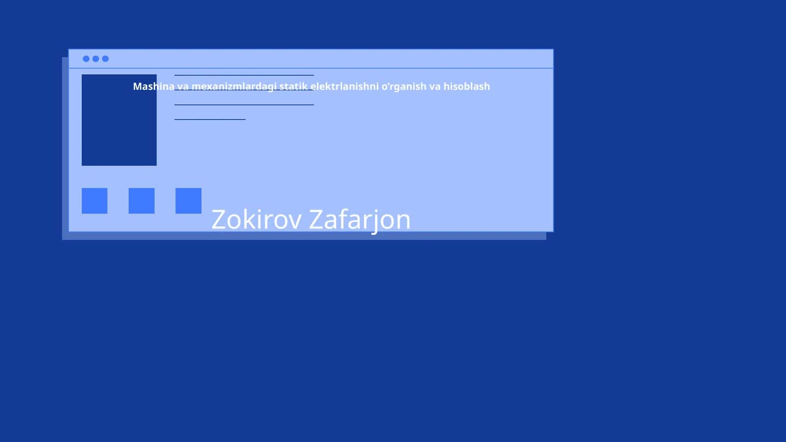 Mashina va mexanizmlardagi statik elektrlanishni o’rganish va hisoblash