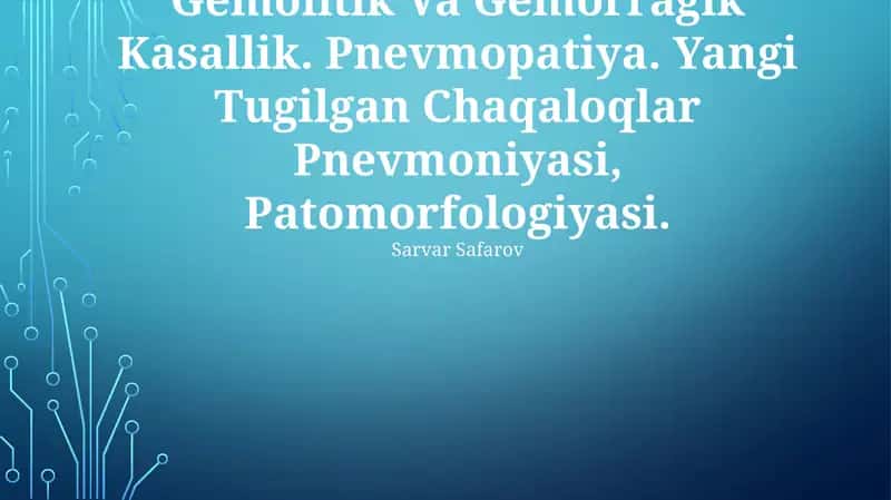 Yangi Tugilgan Chaqaloqlar Pnevmoniyasi