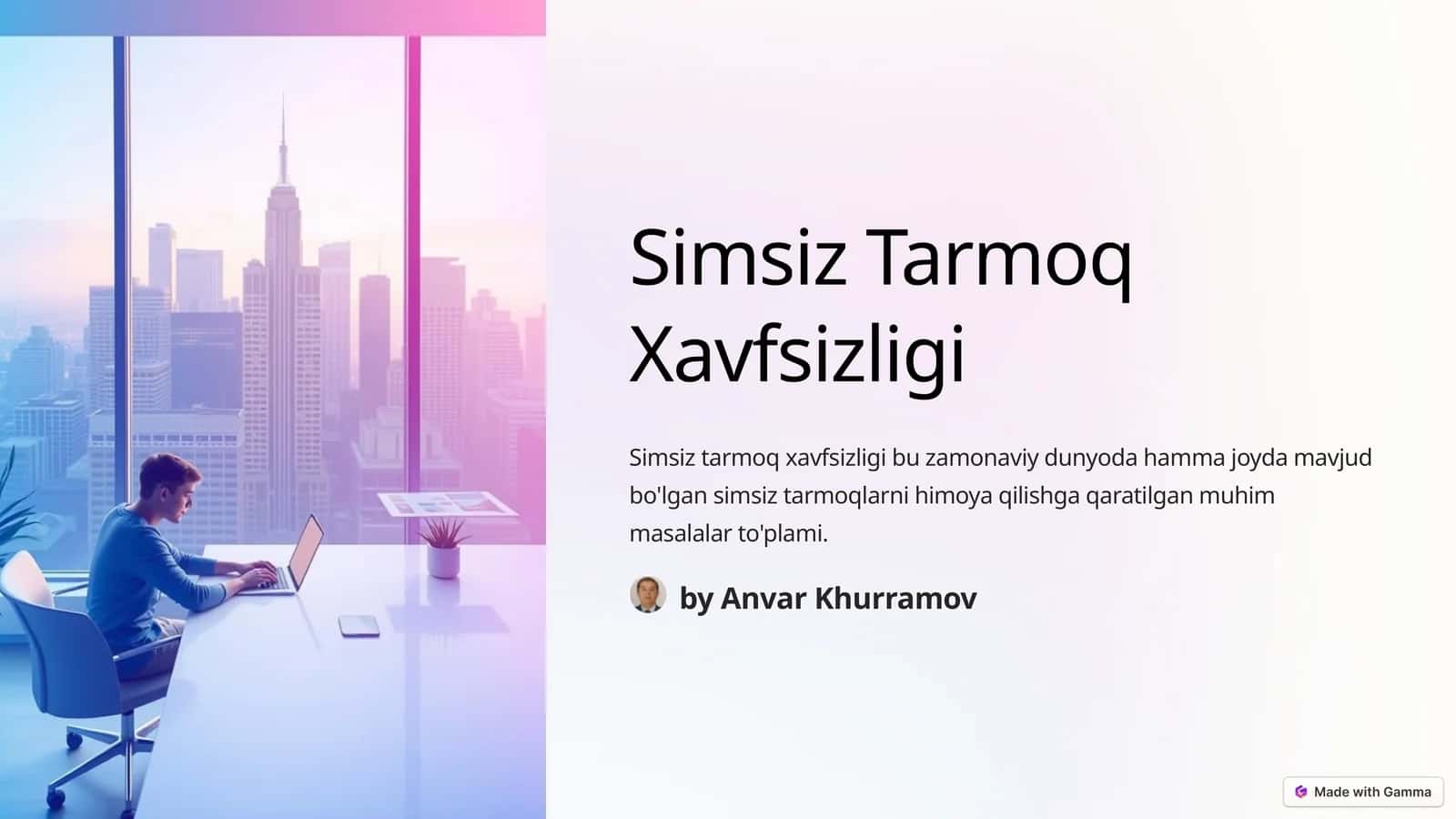 Simsiz Tarmoq Xavfsizligi