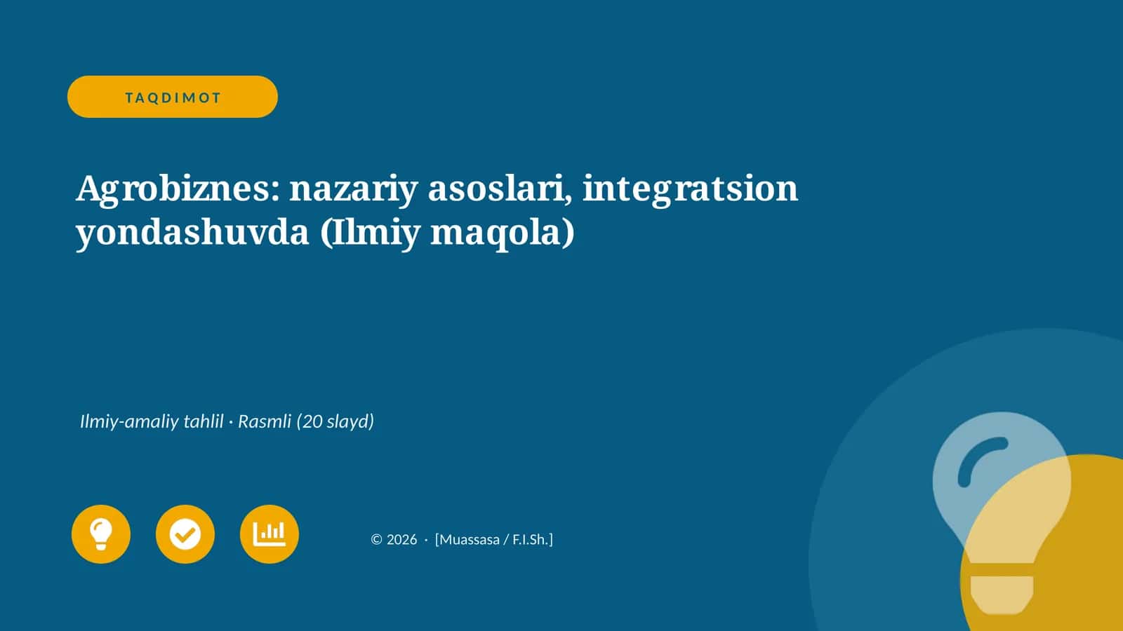 Agrobiznes: nazariy asoslari, integratsion yondashuvda (Ilmiy maqola)
