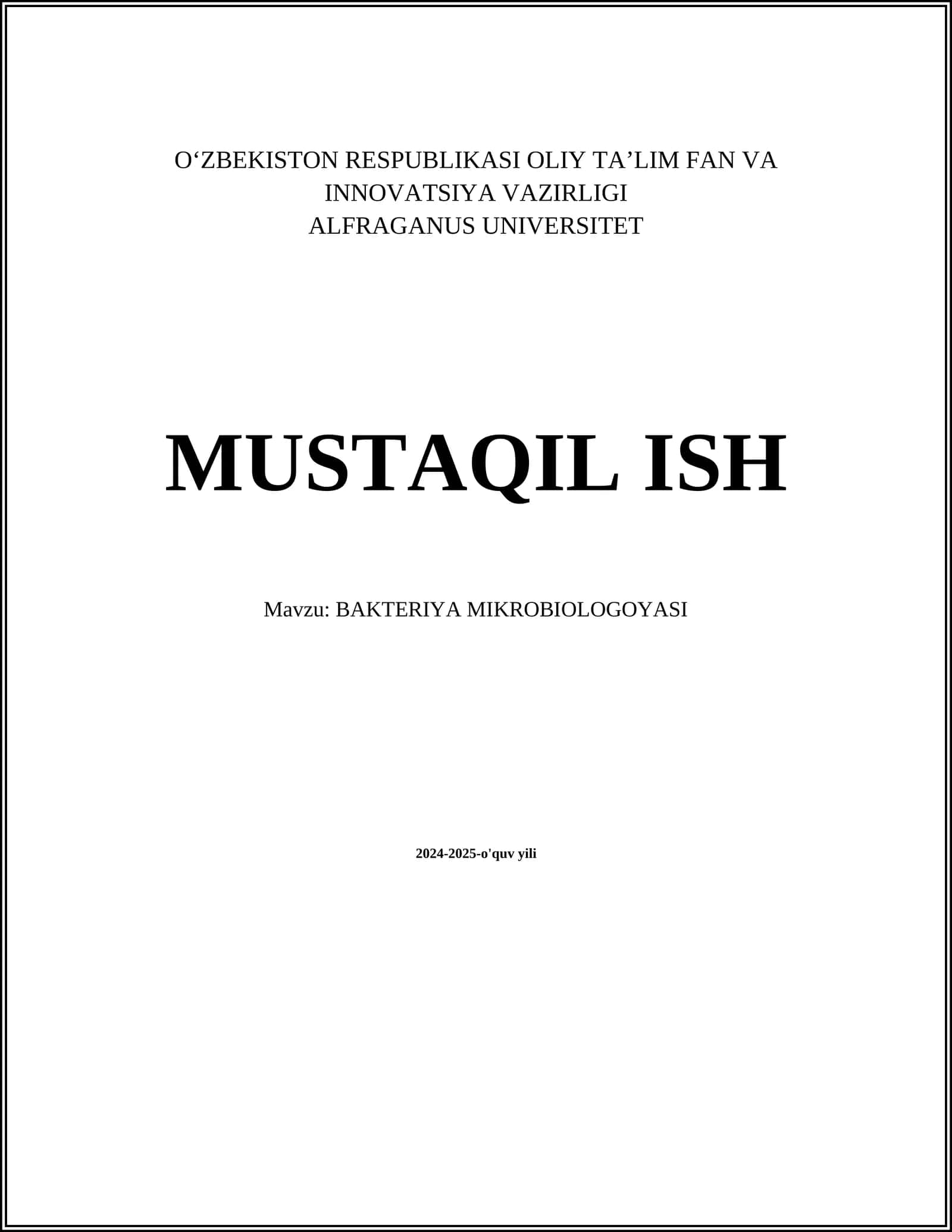 BAKTERIYA MIKROBIOLOGOYASI