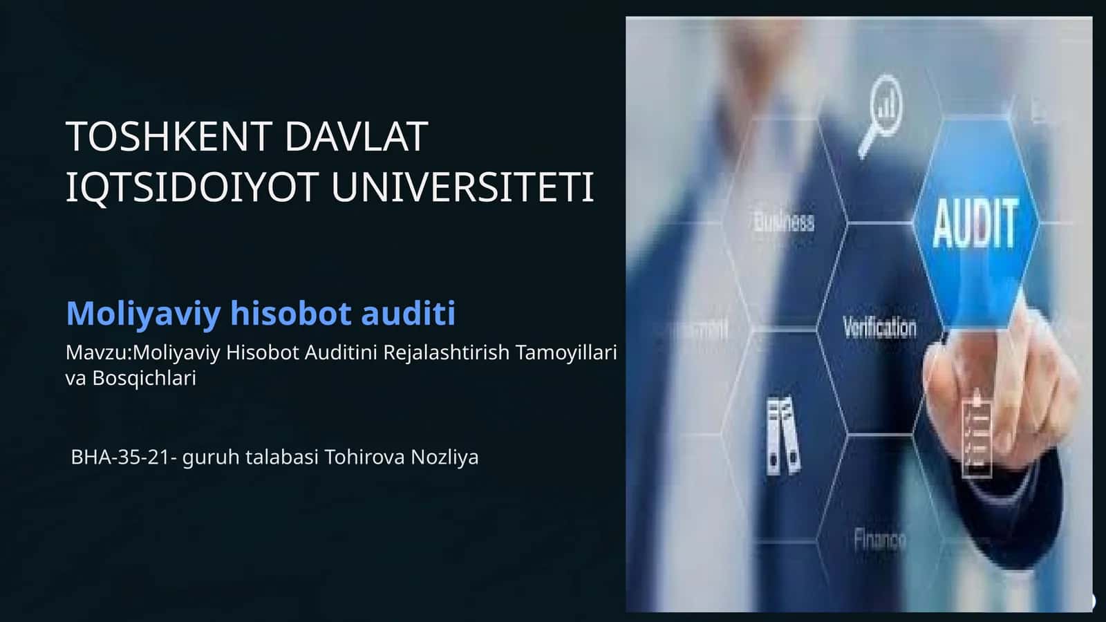 Moliyaviy Hisobot Auditini Rejalashtirish Tamoyillari va Bosqichlari