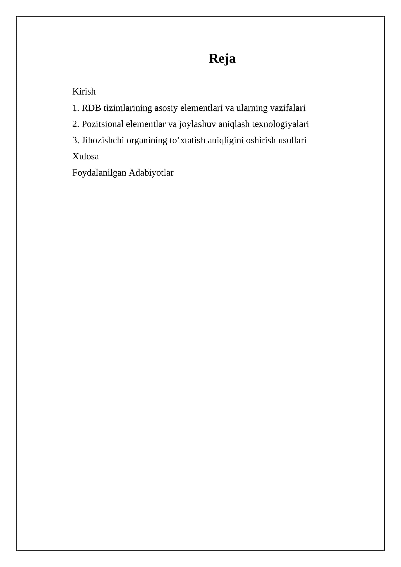RDB tizimlarining asosiy elementlari va ularning vazifalari