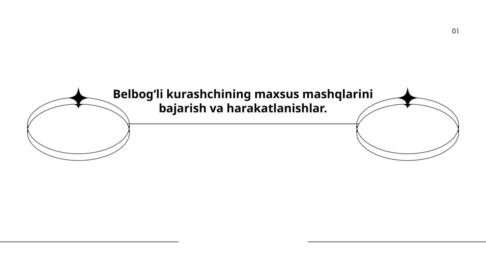 Belbog‘li kurashchining maxsus mashqlarini bajarish va harakatlanishlar