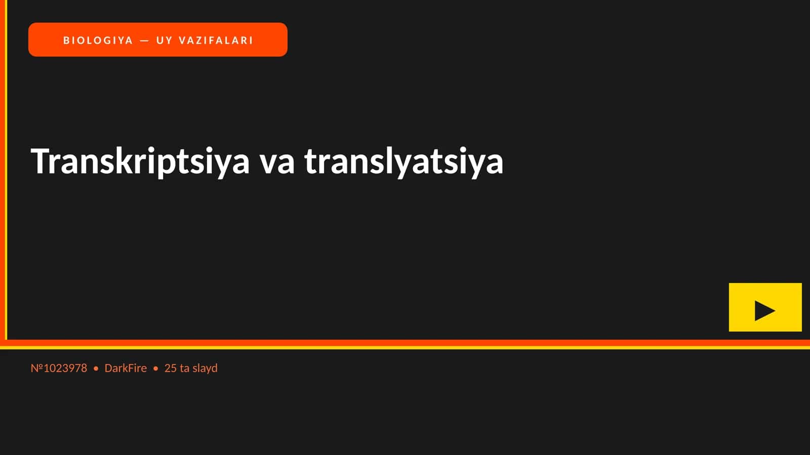 BIOLOGIYA — UY VAZIFALARI