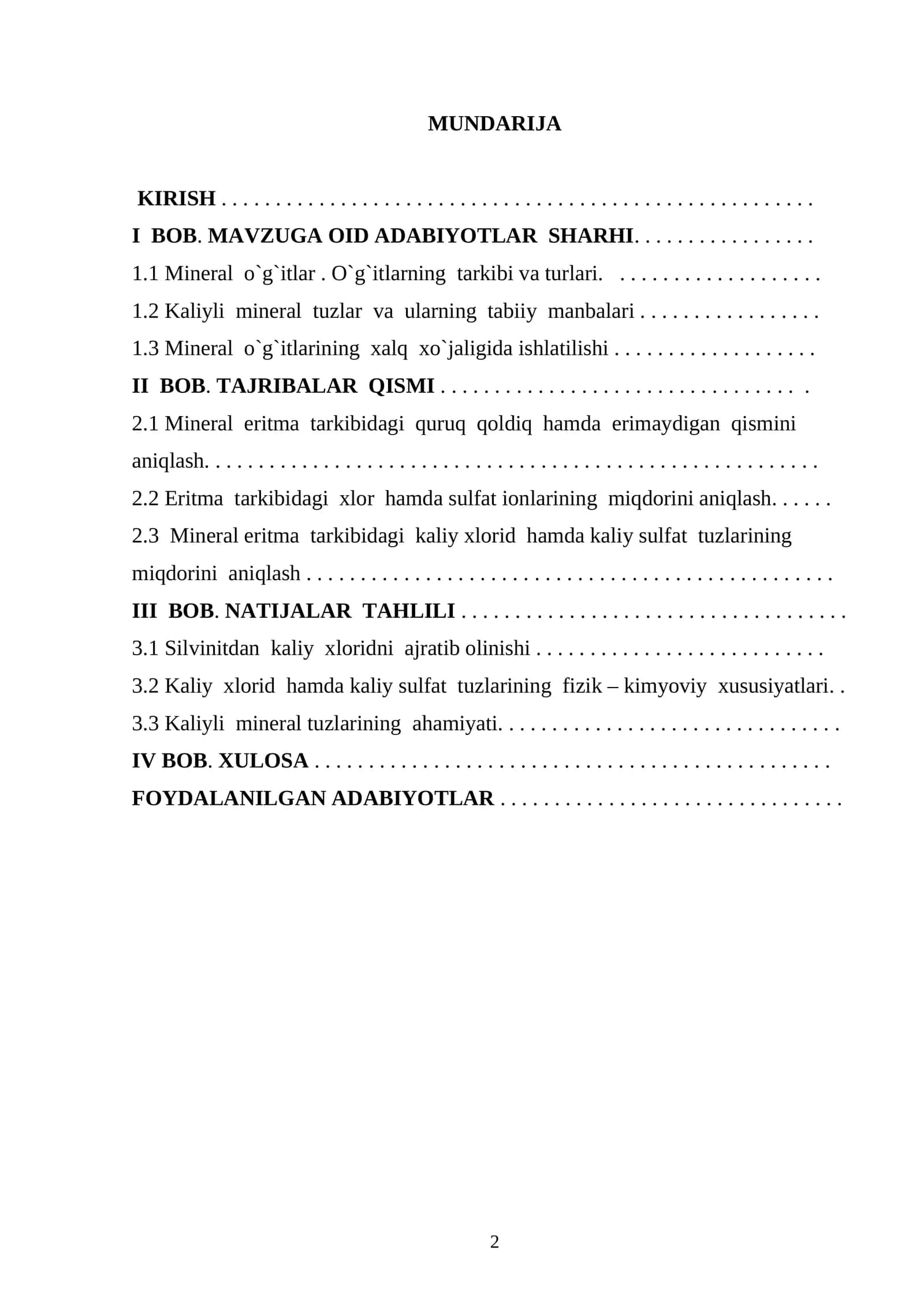 Mineral o`g`itlar. O`g`itlarning tarkibi va turlari