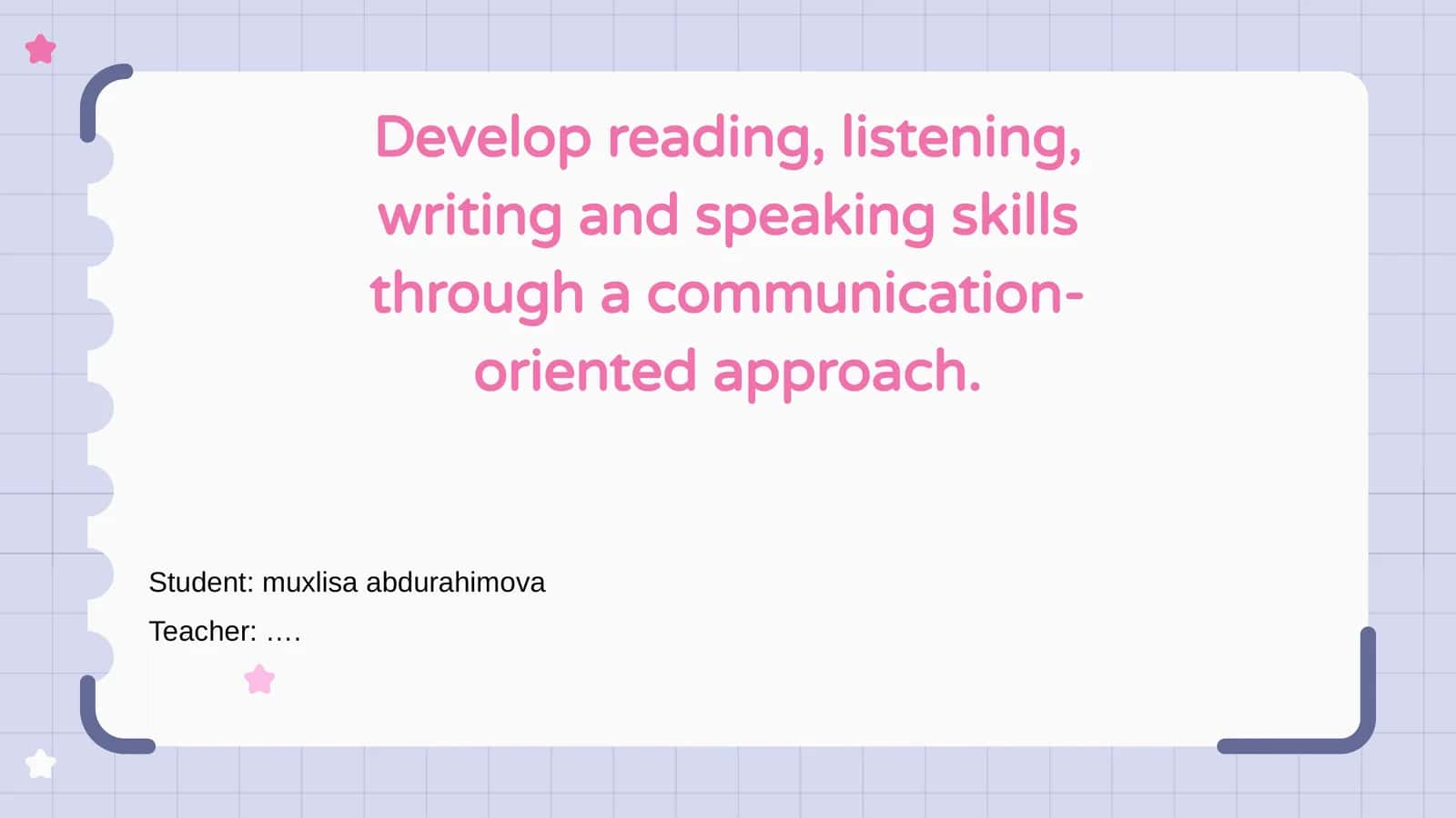 Communication-Oriented Language Learning
