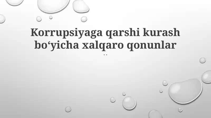Korrupsiyaga qarshi kurash boʻyicha xalqaro qonunlar