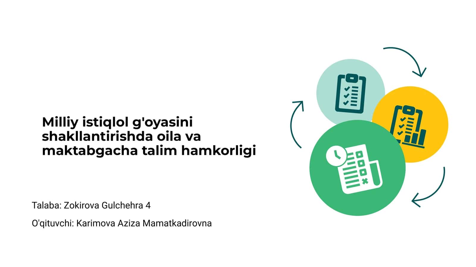 Milliy istiqlol g'oyasini shakllantirishda oila va maktabgacha talim hamkorligi