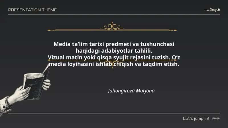 Media taʼlim tarixi predmeti va tushunchasi haqidagi adabiyotlar tahlili