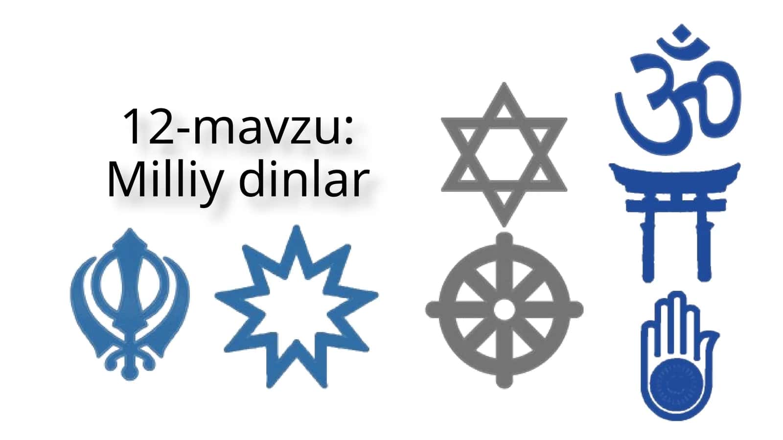 12-mavzu: Milliy dinlar