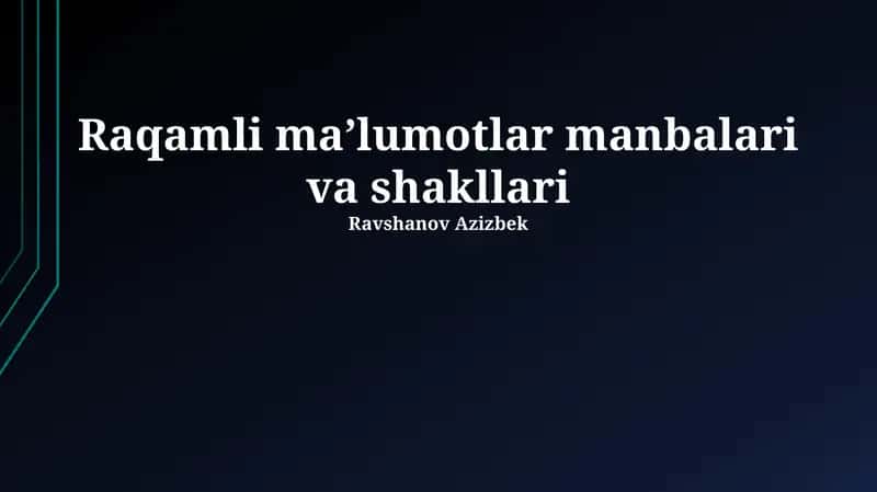 Metama'lumotlar va ularning ahamiyati