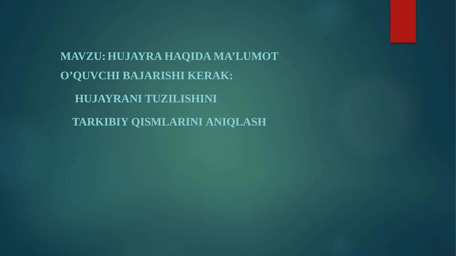 Hujayra haqida ma’lumot
