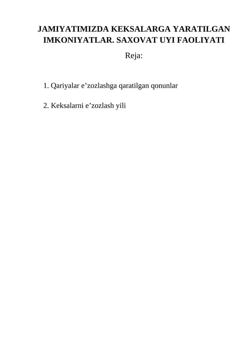 Keksalarni e’zozlash yili