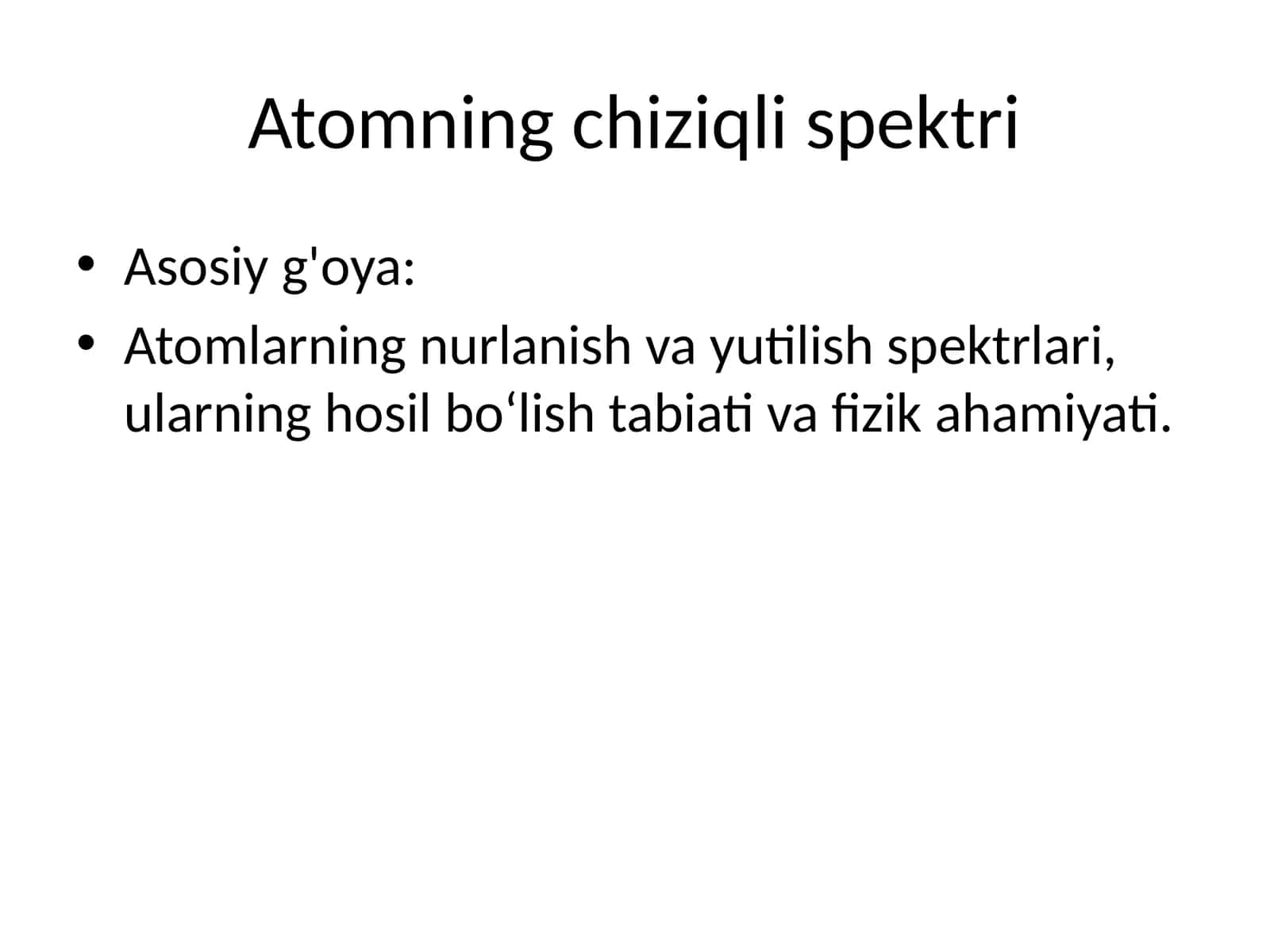 Atomning chiziqli spektri