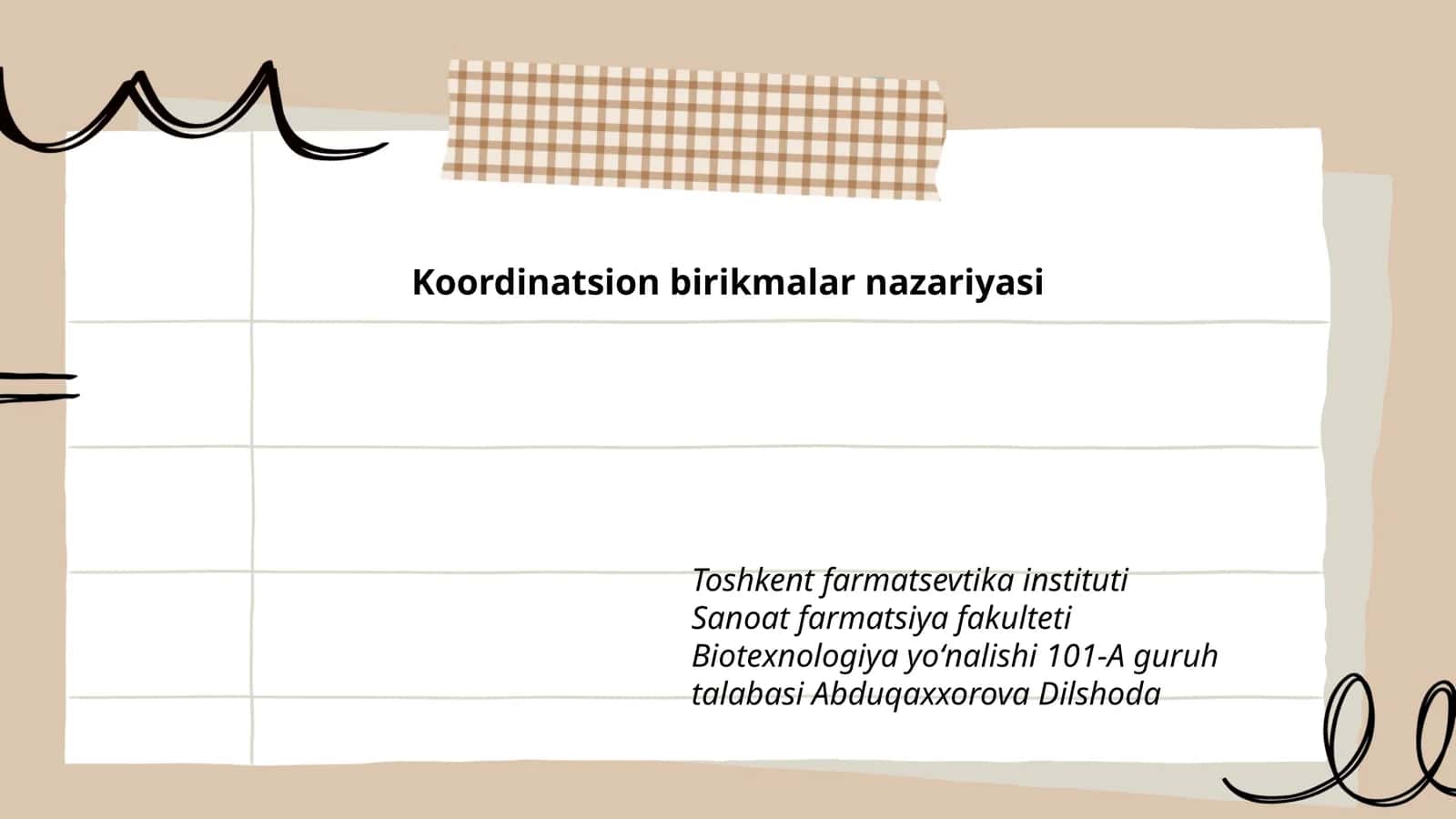 Koordinatsion birikmalar nazariyasi