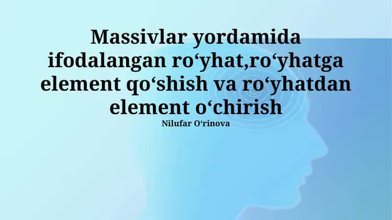 Ro'yxatga elementlar qo'shish