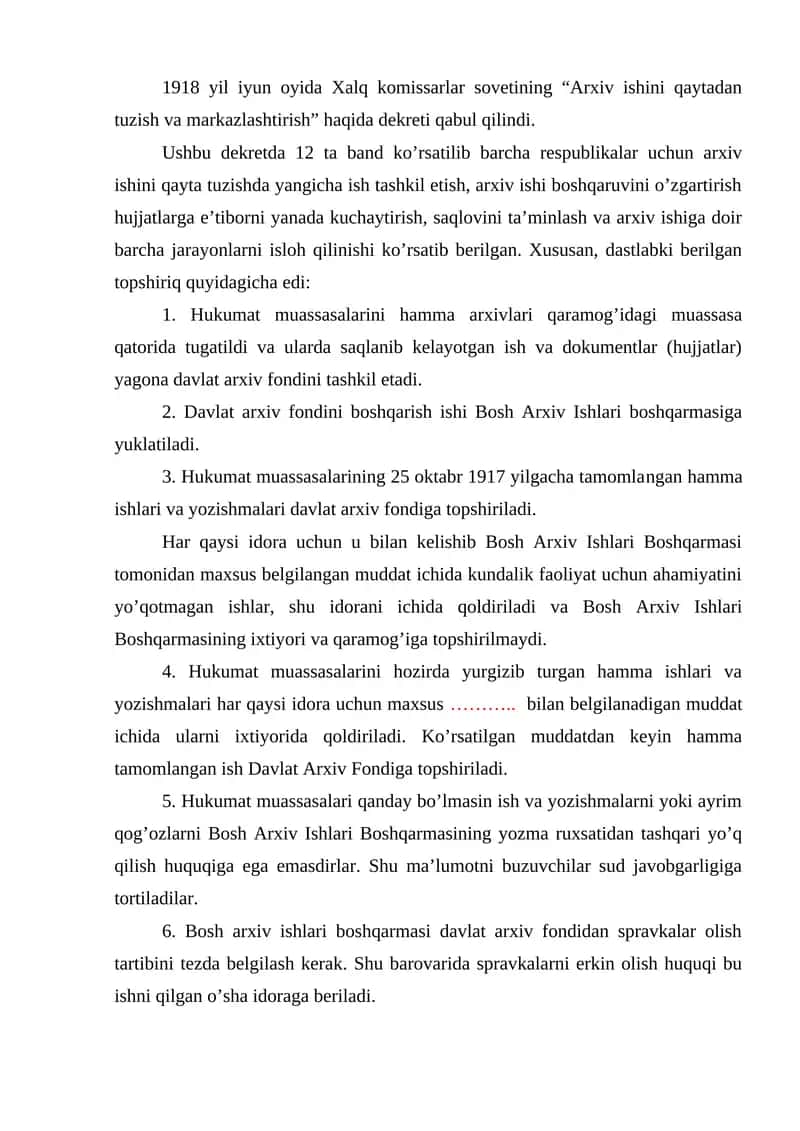 Arxiv ishini qaytadan tuzish va markazlashtirish