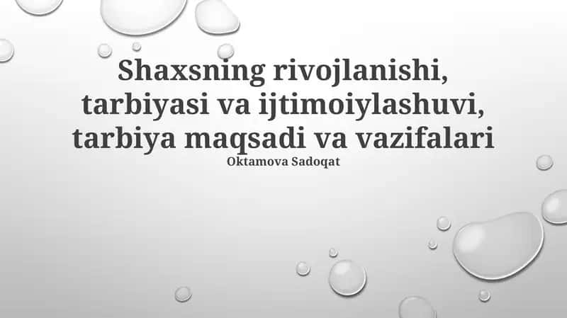 Ta'limning maqsad va vazifalari