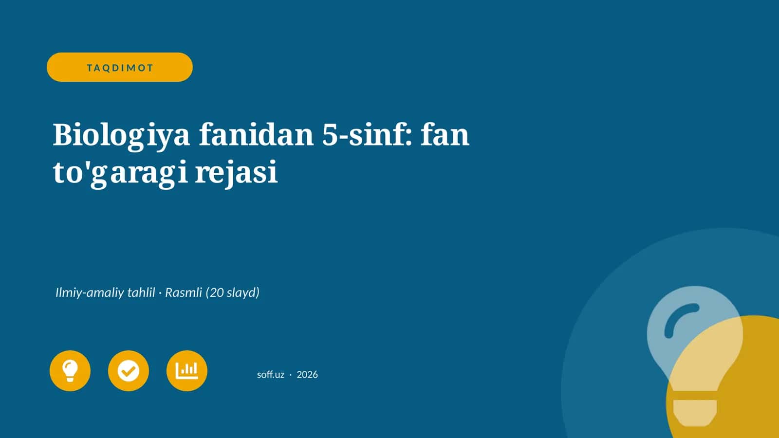 Biologiya fanidan 5-sinf: fan to'garagi rejasi