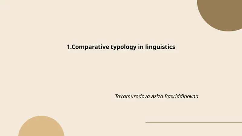 Comparative typology in linguistics