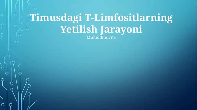 Timusdagi T-Limfositlarning Yetilish Jarayoni