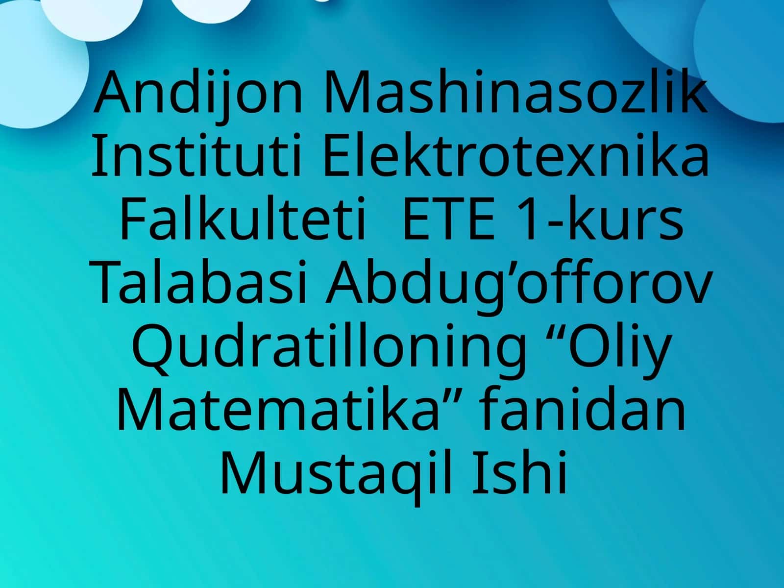Elementar Funksiyalarning Xosilalari